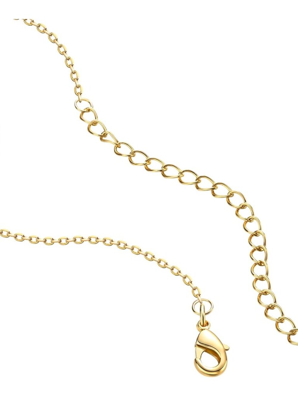 14K Gold Plated Station Necklace - Simulated Diamond Layering Necklaces - Womens - Picture 3 of 5